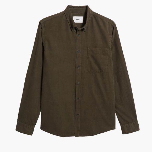 NN07 Arne 5082 Solid Button-Down Shirt - Picture 1 of 11